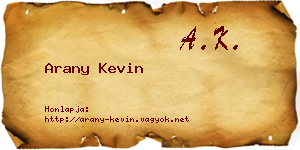 Arany Kevin névjegykártya